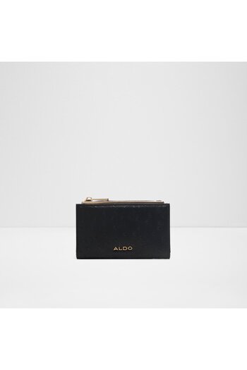 Aldo Mereclya - Women's Faux Leather Black Top Zipper Wallet