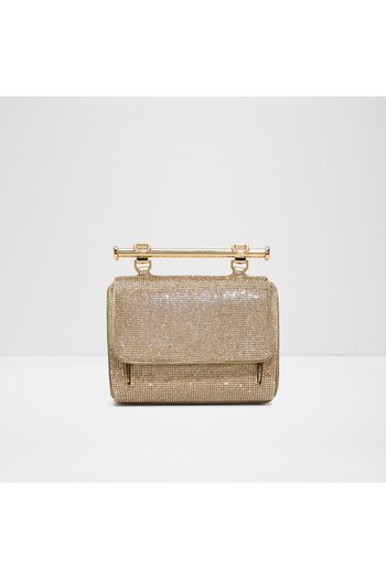 Aldo Blingchic - Women's Faux Leather Gold Magnetic Closure Small Size Top-Handle Bag
