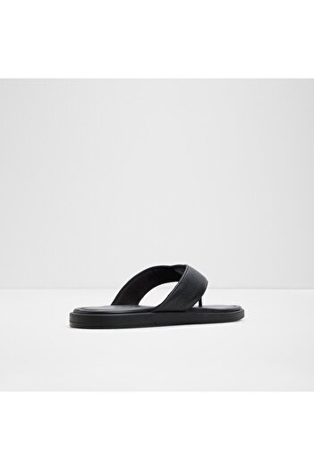 Aldo Tazzo - Men's Genuine Leather Black Flat Slippers