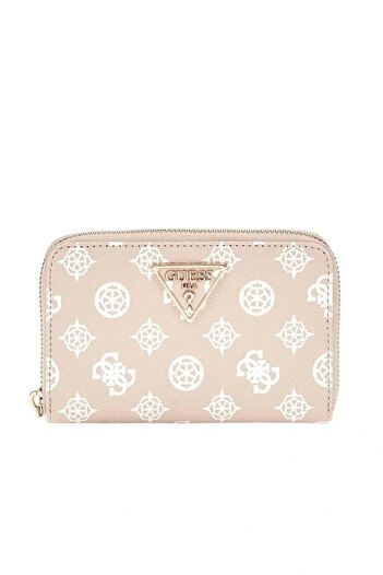 Guess Laurel Slg Medium Zip Around Women's Beige Wallet Swpg8500140-Sdl