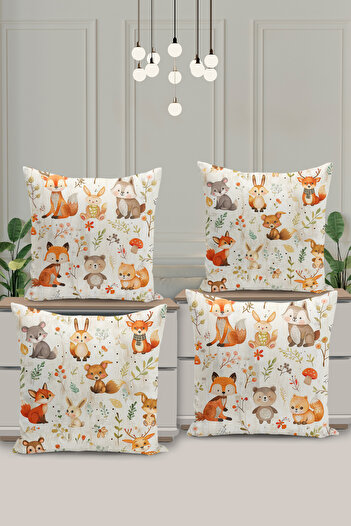 Filamente 4-Piece Double-Sided Digital Printing Throw Pillow Cover Children's Room