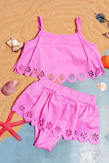 Beniizle Flower Detailed Girl's Bikini Suit