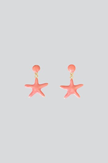 stravis Enameled Star Earrings with Dangle