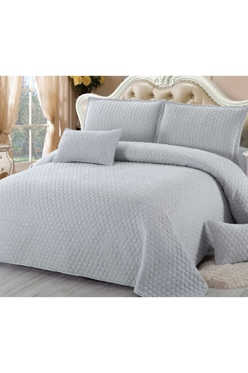 CHIRASO CHIRASO Duvet Cover Set, 5 Pieces, Cotton, 220x240 cm, 4 Pillowcases, gray