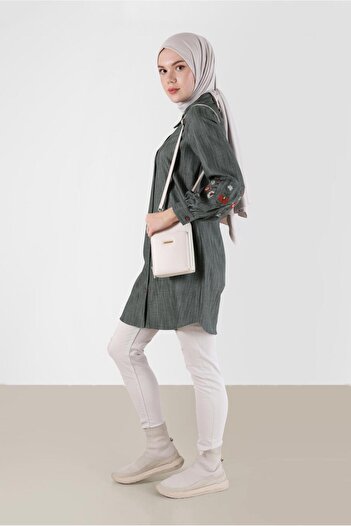 Alvina BUTTONED TUNIC WITH EMBROIDERY SLEEVES 42432