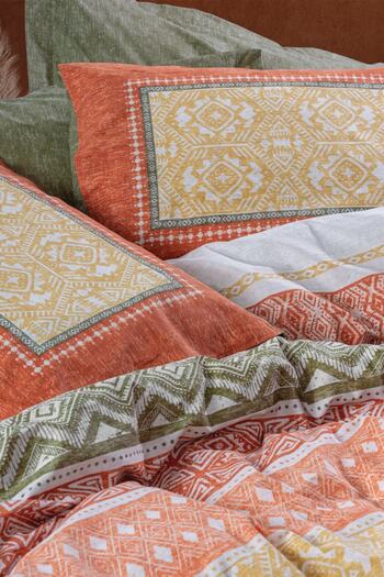 Cotton Box Ethnic Double Duvet Cover Set Tuwa Tile