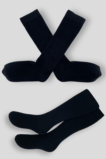 Belyy Socks 2 Li Paket Diz Altı Kadın Çorabı Siyah Renk