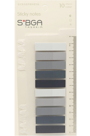 sibga tasarım Transparent Colored Post-It Note Paper - 200 Sheets Bookmark Sticker