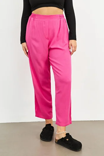 Curly Fuchsia Crinkled Pants