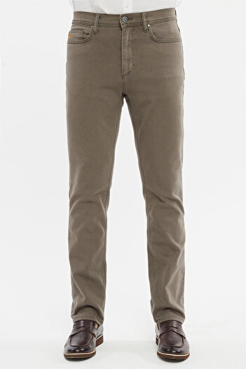Xcedy Ψηλόμεσο ελαστικό τζιν τζιν - Premium Regular Fit Jean, C356-καφέ