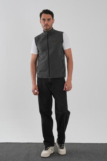 ALEXANDERGARDI Stand Collar Zippered Side Pocket Sleeveless Vest