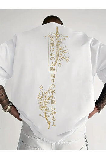 Machetta Unisex Japanese Text Printed Oversize T-Shirt
