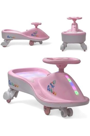 ALBADER Kids Magic Swing Cars - Twister Magic Car with Led Wheels, Push Ride on Toys with Music
