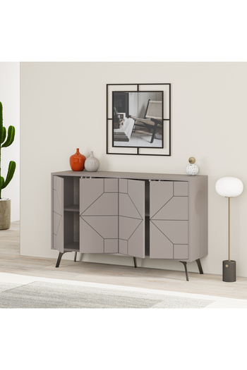 Mourah Home Dune Console – Modern 4-Door Sideboard with Elevated Legs, Storage for Living, Dining, Hallway