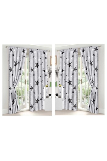 CHIRASO CHIRASO Finet Bedding Set, 8 Pieces with 2 Curtains, Fitted Sheet 180x200, Duvet Cover 200x230, 4 Pillowcases