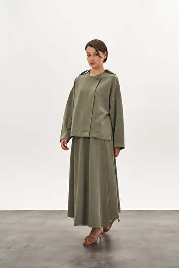 Mevra Modal Jacket Khaki with Epaulettes