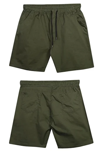 marufshop Men's Lace-Up Gabardine Shorts with Lycra Large Size Suitable for 120 - 157 Kilos