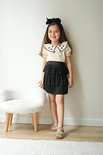 KOKOŞ BEBEK Kalpcik Collar Detailed Kokoş Skirt Suit |   Between 3/10 Years