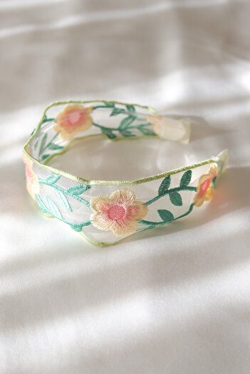 Brillo Vintage Inspired Embroidered Floral Headband
