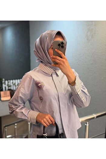 Kayra Short Shirt with Patches on the Sleeves