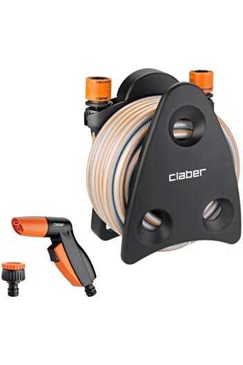 CLABER Mini-set Utility Hose Box with Hose, Couplings, and Spray Two Jet Types