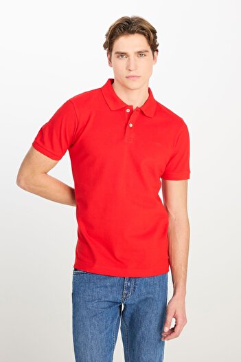 Lee Men's Regular Fit Polo T-Shirt Coral