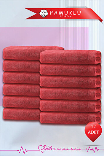 Mahila 12 Pieces 50X90 Cotton Towels, Premium Towels, Sports Towels, Fitness Towels, Barber Hairdresser Towels