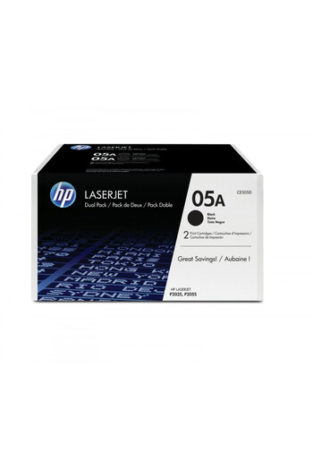 HP Original HP 05a / CE505D Toner Cartridge Pack, Black, 2x 2300 pages