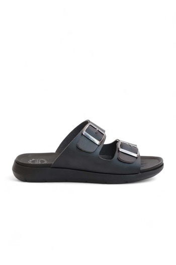 GEZER 2169-Gzr Double Buckle Full Anatomical Sole Men's Slippers Compatible for Daily, Umrah and Hajj