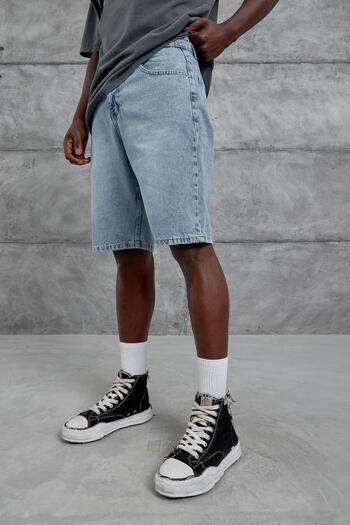 NOMARC Men's Blue Mb Oversize Denim Shorts