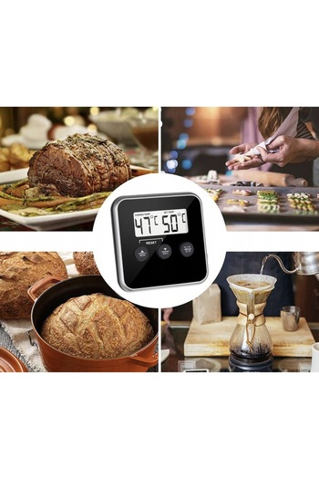 zola Digital food thermometer with probe, -50/+250°C, alert, magnet, 70 cm cable, stainless steel