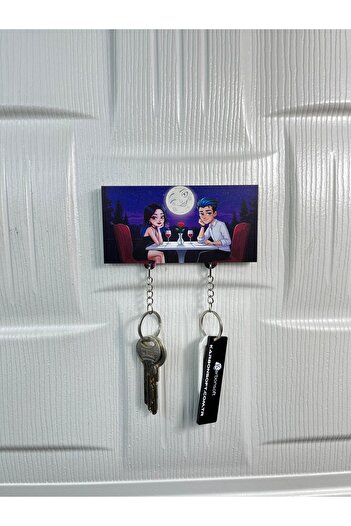 karbonsoft Romantic Dinner by Moonlight Themed Fun Keychain and Hanger