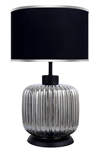 MINIMAL ETICARET VE BILGI TEKNOLOJILERI Intense Silver Chrome - Black - Gray - Glass Lampshade