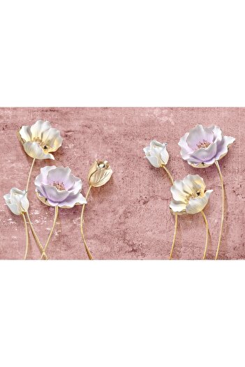 media Photo wallpaper White and purple flowers, 300 x 200 cm