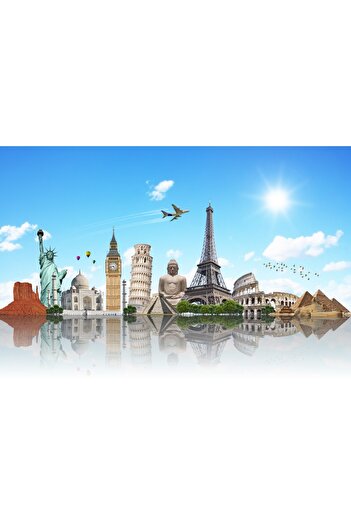 media Self-adhesive and washable wall mural City92 World Monuments, 270 x 200 cm