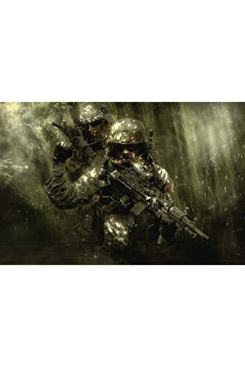 media Wallpaper Portrait64 Soldiers in the jungle, 300 x 250 cm