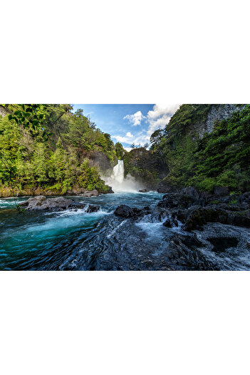 media Photo wallpaper Waterfall in the mountains, 400 x 250 cm