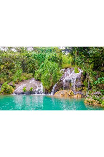 media Self-adhesive and washable wall mural Nature with waterfall, 250 x 150 cm