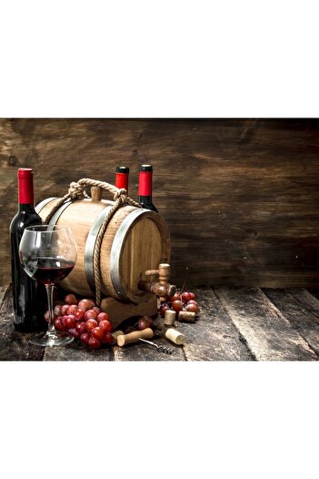 media Photo wallpaper Composition56 Wine, grapes, barrel, cellar, 250 x 150 cm