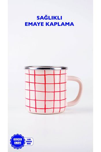 EMAYlab Cupid Grid Pattern Enamel Mug