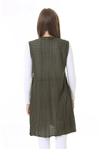 Fresh&Moda Women's Knitwear Seasonal Araboy Mercerized Large Size Mother Vest