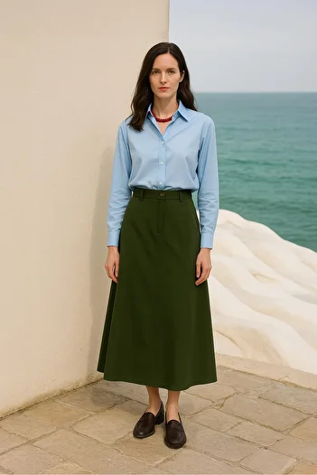 Touché Privé Pleated A-Line Skirt