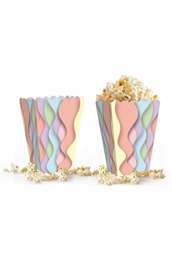 kidspartim Wavy Macaron Corn Box 8 Pieces