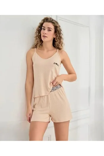 Mihra 70702 Camisole Fabric Rope Strap Shorts Set