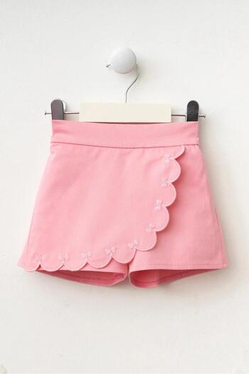 Magu Girl's Cotton Pink Bow Shorts Skirt