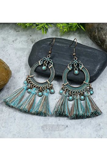 Ivory Pearl Retro Earrings with Otanic Tassels