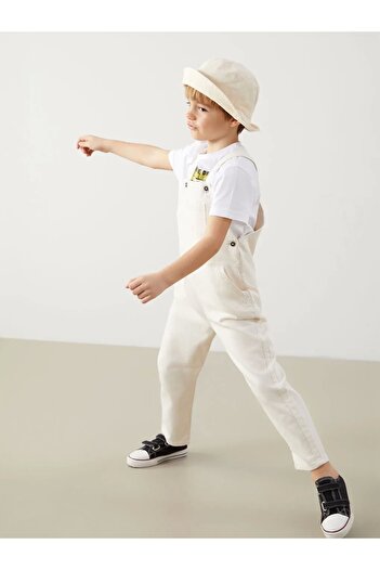 LC Waikiki Lcw Kids Beige Square Collar Gabardine Male Child Salopet