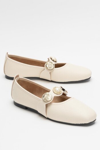 Liger Women's Accessory Strappy Ballerina Shoes Cream
