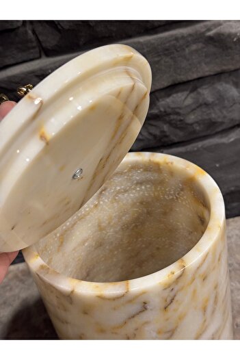 Polen Stone Honey Marble Trash Can – 20 cm X 16 cm