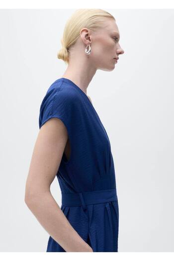 MANGO Woman Long Jumpsuit with Belt Pattern